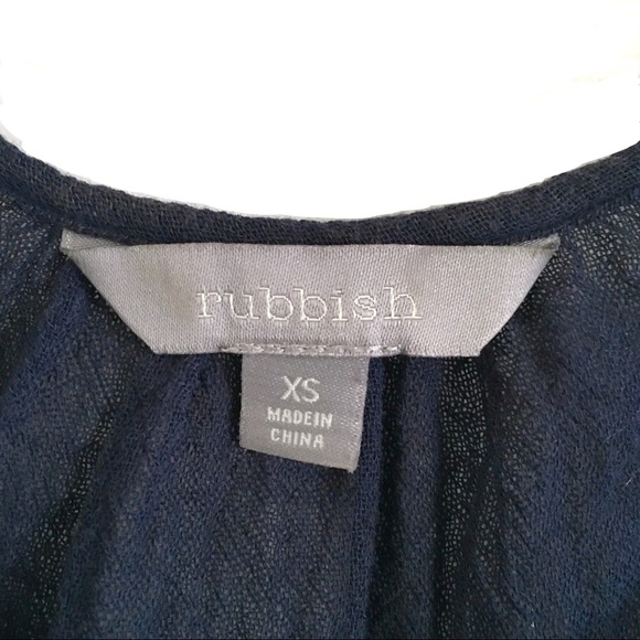 NORDSTROM Rubbish Blue Crochet Cold Shoulder Top - Picture 5 of 8